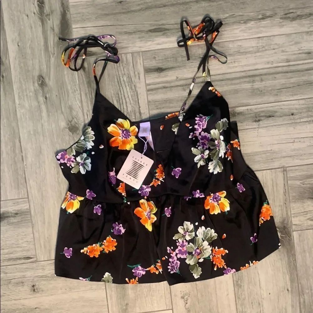Savage X Fenty NIGHT BLOOMSâSATIN SLEEP CAMI 1X